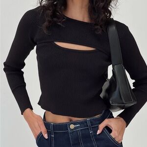 Princess Polly Black Theresa Long Sleeve Sweater